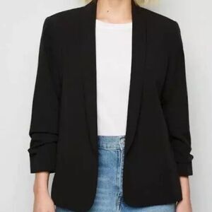 Zara Boyfriend Scrunch Sleeve One Button Blazer M